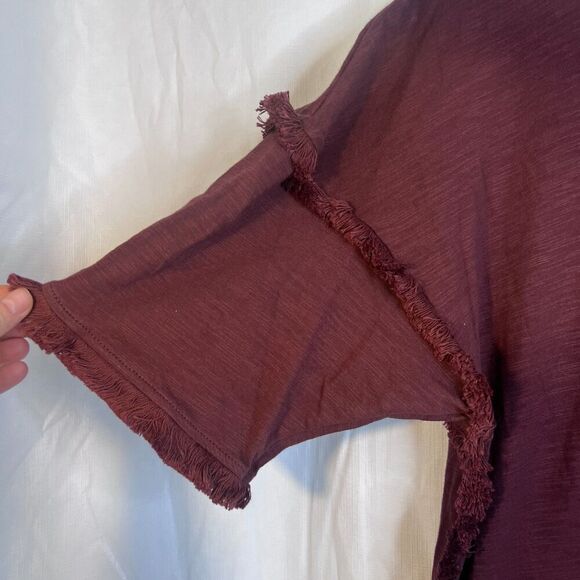 Umgee Fringe Oversized Tunic Boho Top Dark Purple Size Small Lagenlook Gypsy - Picture 7 of 11